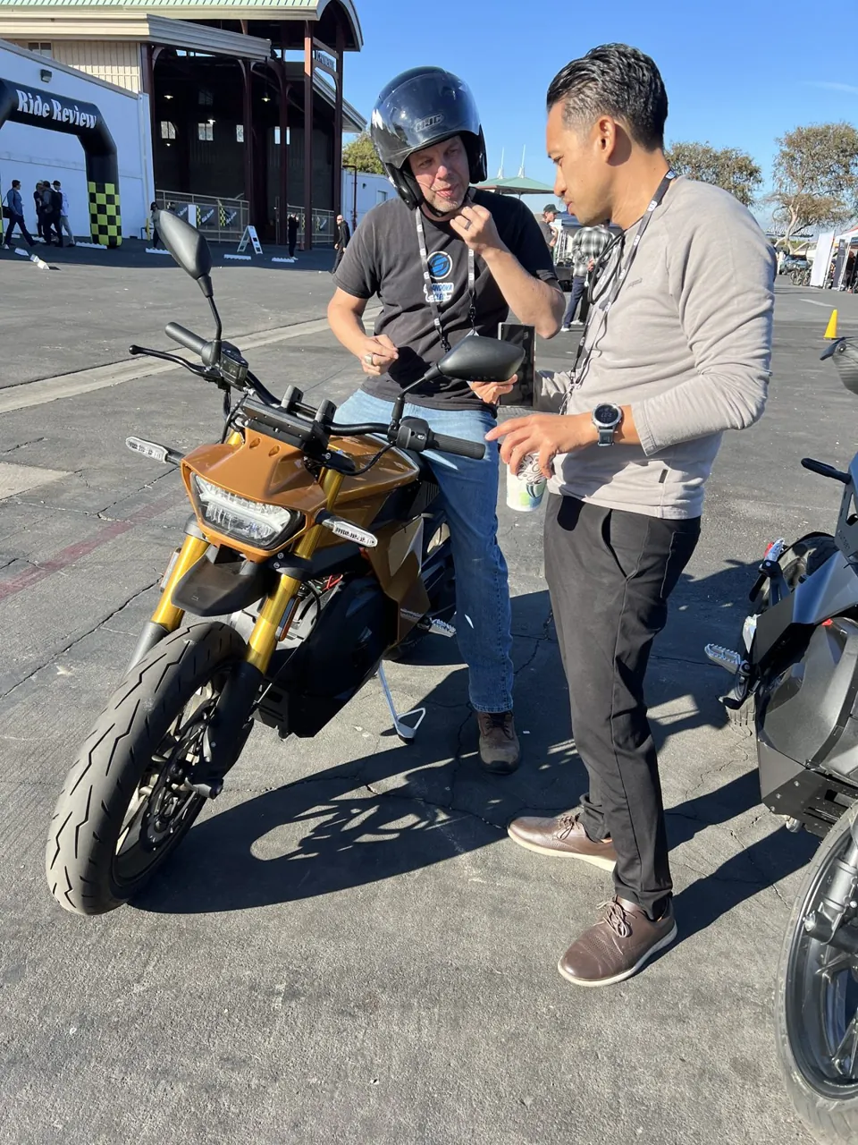 Testing the RIVID Anthem e-moto with the company's founder