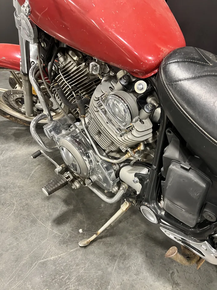 The 1100cc V-Twin engine Big Red came with, in the space the Shandoka system will take.